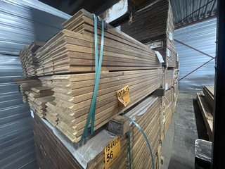 Ca. 120x Guyana Teak kopse veer en groef (buitenparket), 21x145mm, len